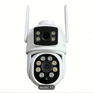 2K Dual Lens Outdoor Security Camera, 360° View Pan/Tilt 2.4G WiFi